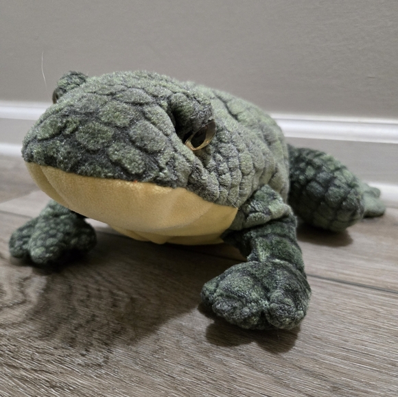 Ty PONDER the Frog 11" Plush Stuffed Animal Toy Green Yellow Large - Picture 4 of 7